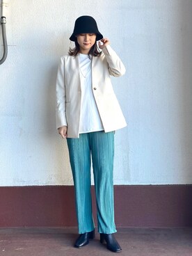 「SENSE OF PLACE by URBAN RESEARCH（センスオブプレイスバイアーバンリサーチ）のアイテム（ノーカラージャケット）」を使った、mamicoさん（レディース・164cm）の冬コーディネート