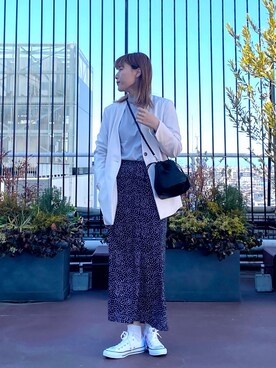 「SENSE OF PLACE by URBAN RESEARCH（センスオブプレイスバイアーバンリサーチ）のアイテム（ノーカラージャケット）」を使った、mamicoさん（レディース・164cm）の春コーディネート