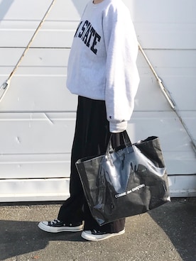 「ゆるゆる」｜「アイテム（スウェット）」を使った、miyuさん（レディース・162cm）の春コーディネート