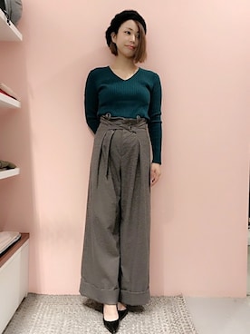 「Banner Barrett（バナーバレット）のアイテム（ニットキャップ/ビーニー）」を使った、NRKさん（レディース・159cm）の秋コーディネート