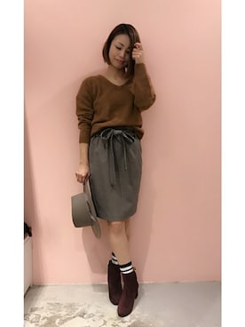 「Banner Barrett（バナーバレット）のアイテム（ブーツ）」を使った、NRKさん（レディース・159cm）の秋コーディネート