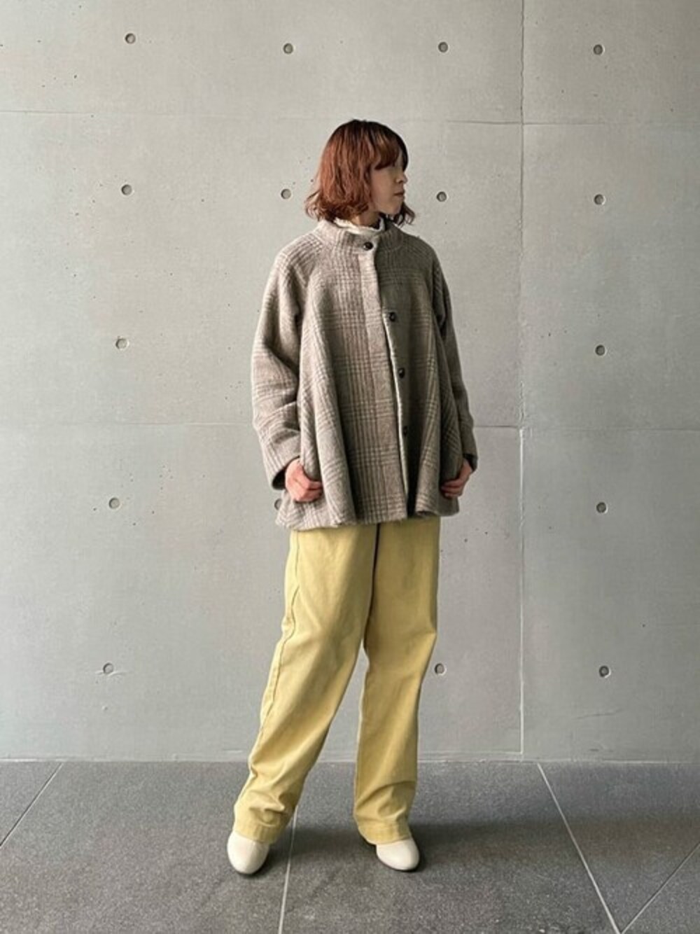 「coat、アデュートリステス」｜「ADIEU TRISTESSEのウールシャギージャケット（その他アウター、ブルー系）」を使った、ADIEU TRISTESSEさん（レディース・159cm）の秋コーディネートの1枚目の写真
