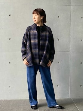 「ADIEU TRISTESSE（アデュートリステス）のアイテム（ノーカラージャケット）」を使った、ADIEU TRISTESSEさん（レディース・162cm）の秋コーディネート