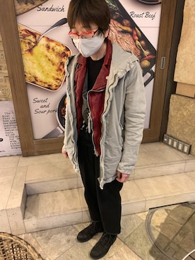 「ISAMU KATAYAMA BACKLASH（イサムカタヤマバックラッシュ）のアイテム（バッグ）」を使った、makiron0524さん（メンズ・173cm）の冬コーディネート