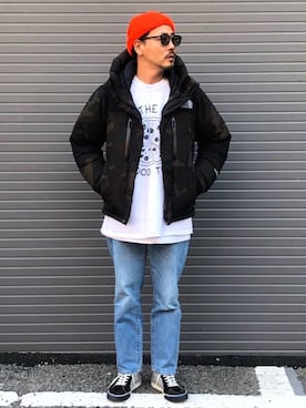 「zozoデニム」｜「アイテム（ニットキャップ/ビーニー）」を使った、KOTAさん（メンズ・173cm）の冬コーディネート