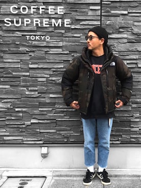 「zozoデニム」｜「アイテム（ニットキャップ/ビーニー）」を使った、KOTAさん（メンズ・173cm）の冬コーディネート