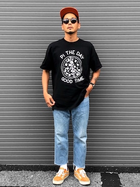 「SEE SEE（シーシー）のアイテム（キャップ）」を使った、KOTAさん（メンズ・173cm）の夏コーディネート