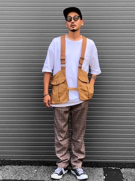 「revertical（リバーティカル）のアイテム（パンツ）」を使った、KOTAさん（メンズ・173cm）の夏コーディネート