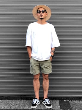 「残暑コーデ」｜「アイテム（帽子）」を使った、KOTAさん（メンズ・173cm）の秋コーディネート