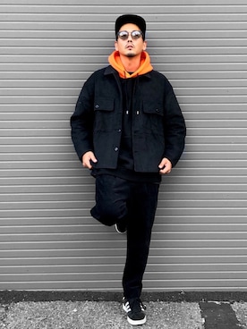 「プルオーバーパーカー」｜「アイテム（ブルゾン）」を使った、KOTAさん（メンズ・173cm）の秋コーディネート