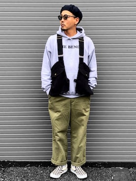 「スウェットパーカー」｜「アイテム（その他）」を使った、KOTAさん（メンズ・173cm）の秋コーディネート