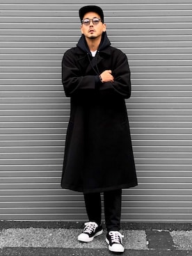 「Guess（ゲス）のアイテム（スニーカー）」を使った、KOTAさん（メンズ・173cm）の冬コーディネート