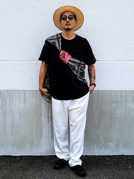 「たすき掛け」｜「アイテム（スリッポン）」を使った、KOTAさん（メンズ・173cm）の夏コーディネート