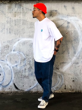 「アイテム（サングラス、ホワイト系）」を使った、KOTAさん（メンズ・173cm）の春コーディネート