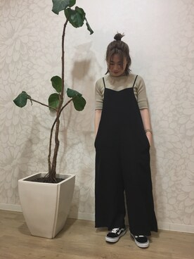 「cepo（セポ）のアイテム（つなぎ/オールインワン）」を使った、anchorさん（レディース・158cm）の春コーディネート