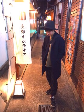 「SMITH'S（スミス）のアイテム（スラックス）」を使った、AKIRAさん（メンズ・164cm）の冬コーディネート