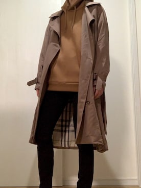 「LAKOLE（ラコレ）のアイテム（パーカー）」を使った、たかしさん（メンズ・175cm）の春コーディネート