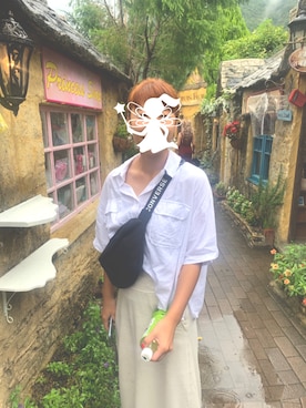 「LOWRYS FARM（ローリーズファーム）のショートＣＰＯシャツ　841006（シャツ/ブラウス）」を使った、Aliceさん（レディース・156cm）の秋コーディネート