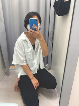 「LOWRYS FARM（ローリーズファーム）のショートＣＰＯシャツ　841006（シャツ/ブラウス）」を使った、Aliceさん（レディース・156cm）の夏コーディネート