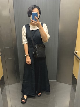 「ショルダーバック」｜「アイテム（オールインワン・サロペット）」を使った、Aliceさん（レディース・156cm）の夏コーディネート