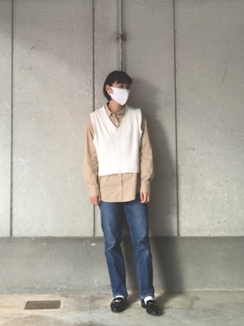 「ハイウエストストレートジーンズ」｜「アイテム（アクセサリー）」を使った、Aliceさん（レディース・156cm）の秋コーディネート