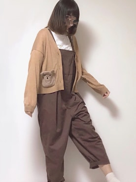「rivet & surge（リベットアンドサージ）のアイテム（オールインワン・サロペット）」を使った、ぷうさん（レディース・164cm）の秋コーディネート