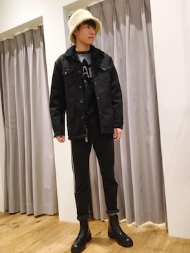 「ランチコート」｜「アイテム（デニムパンツ）」を使った、Tatsuさん（メンズ・180cm）の秋コーディネート