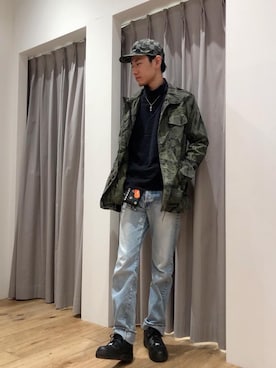 「アイテム（キーホルダー、オレンジ系）」を使った、Tatsuさん（メンズ・180cm）の冬コーディネート