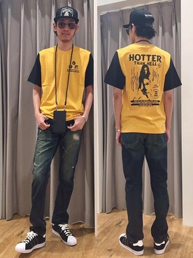 「HYSTERIC GLAMOUR（ヒステリックグラマー）のアイテム（PC・スマホグッズ/家電）」を使った、Tatsuさん（メンズ・180cm）の夏コーディネート