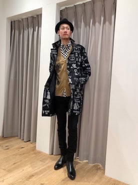 「HYSTERIC GLAMOUR（ヒステリックグラマー）のアイテム（ステンカラーコート）」を使った、Tatsuさん（メンズ・180cm）の秋コーディネート