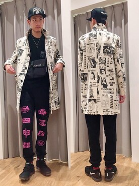 「HYSTERIC GLAMOUR（ヒステリックグラマー）のアイテム（ステンカラーコート）」を使った、Tatsuさん（メンズ・180cm）の秋コーディネート