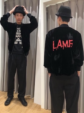 「ロックコーデ」｜「アイテム（ブルゾン）」を使った、Tatsuさん（メンズ・180cm）の秋コーディネート
