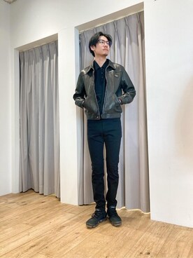 「コラボレーション」｜「アイテム（その他アウター）」を使った、Tatsuさん（メンズ・180cm）の冬コーディネート