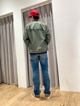 「ロックコーデ」｜「アイテム（ミリタリージャケット）」を使った、Tatsuさん（メンズ・180cm）の冬コーディネート