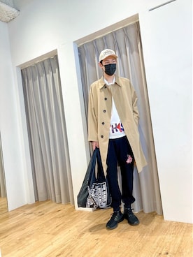 「HYSTERIC GLAMOUR（ヒステリックグラマー）のアイテム（トレンチコート）」を使った、Tatsuさん（メンズ・180cm）の夏コーディネート