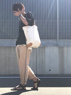「ANSTM（アンストム）のアイテム」を使った、タツさん（メンズ・168cm）の夏コーディネート