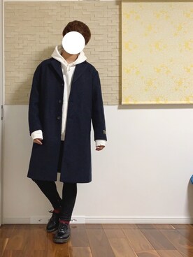 「SENSE OF PLACE by URBAN RESEARCH（センスオブプレイスバイアーバンリサーチ）のアイテム（チェスターコート）」を使った、タツさん（メンズ・168cm）の冬コーディネート
