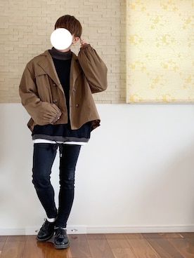 「ZIP FIVE（ジップファイブ）のアイテム（トレンチコート）」を使った、タツさん（メンズ・168cm）の冬コーディネート