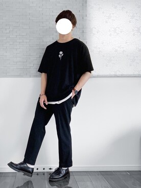 「UNIQLO（ユニクロ）のMEN イージースマートスタイルパンツ（ウールライク）（その他パンツ）」を使った、タツさん（メンズ・168cm）の夏コーディネート