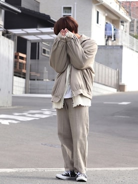 「flaner（フラネ）のアイテム（パンツ）」を使った、タツさん（メンズ・168cm）の冬コーディネート