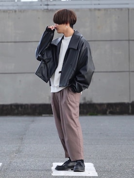 「春カラー」｜「アイテム（その他アウター）」を使った、タツさん（メンズ・168cm）の春コーディネート