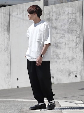 「DOOPZ（ドープス）のカフスイージーパンツ(セットアップ可)（その他パンツ）」を使った、タツさん（メンズ・168cm）の春コーディネート