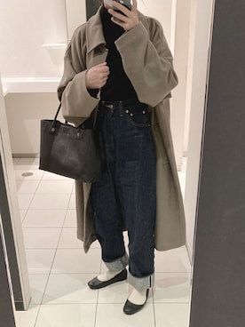 「タートルネック」｜「アイテム（腕時計）」を使った、n さん（レディース・161cm）の冬コーディネート