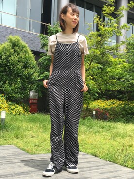 「MINK PINK（ミンクピンク）のアイテム（オールインワン・サロペット）」を使った、こいろん(･･)さん（レディース・165cm）の春コーディネート