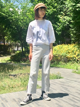 「BEAUTY&YOUTH UNITED ARROWS（ビューティーアンドユースユナイテッドアローズ）のアイテム（キャスケット）」を使った、こいろん(･･)さん（レディース・165cm）の夏コーディネート