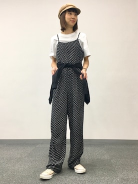 「MINK PINK（ミンクピンク）のアイテム（オールインワン・サロペット）」を使った、こいろん(･･)さん（レディース・165cm）の夏コーディネート
