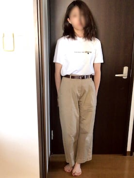 「アクティブ」｜「アイテム（チノパンツ）」を使った、YSさん（レディース・157cm）の夏コーディネート
