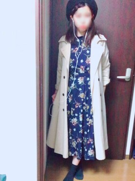 「NANO universe（ナノユニバース）のアイテム（ハンチング/ベレー帽）」を使った、YSさん（レディース・157cm）の秋コーディネート