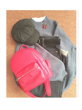「FOREVER 21（フォーエバー トゥエンティーワン）のアイテム（バックパック/リュック）」を使った、たみいさん（レディース・160cm）の冬コーディネート