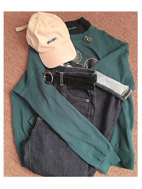 「RETRO GIRL（レトロガール）のアイテム（キャップ）」を使った、たみいさん（レディース・160cm）の冬コーディネート